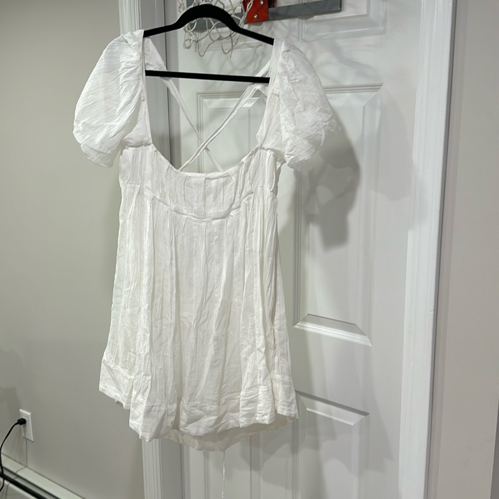 White free people mini dress